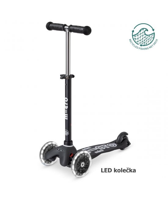 KOLOBEŹKA MINI MICRO DELUXE ECO LED BLACK MMD165